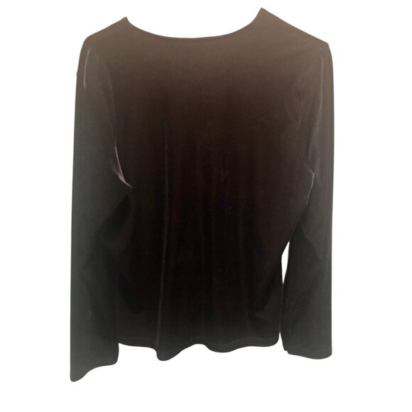 NY & Co Black Velvet Button-Up Long Sleeve Cardigan For Women Size L - Picture 2 of 4